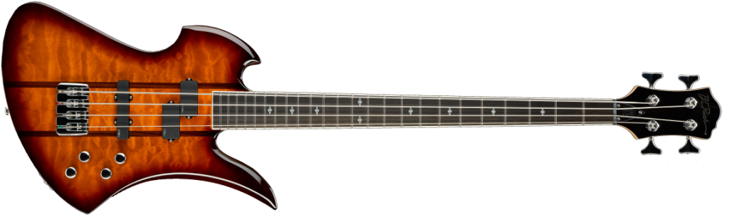 Heritage Classic Mockingbird Bass by Quality One Development Store 4 string bass guitar Tobacco Burst with neck through construction
