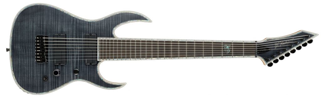 Shredzilla Extreme 8 Exotic Quality One Development Store neck-through electric guitar in Trans Black Satin with deep cut Shredzilla contour