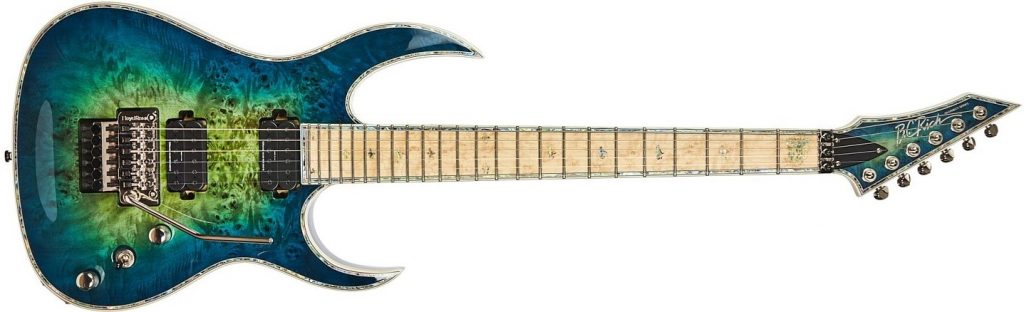 Shredzilla Z6 Prophecy Exotic with Floyd Rose by Quality One Development Store electric guitar Cyan Blue with neck-through design