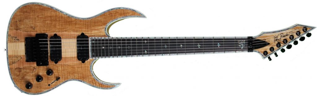 Shredzilla 7 Prophecy archtop electric guitar by Quality One Development Store in Spalted Maple with deep cut for higher-fret access