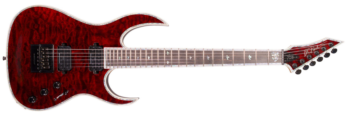 Shredzilla Prophecy archtop electric guitar by Quality One Development Store in Black Cherry with deep cut
