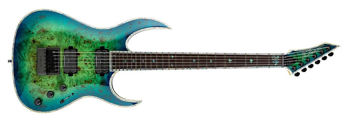 Shredzilla Prophecy Archtop with Evertune Bridge by Quality One Development Store in Cyan Blue with neck-through construction