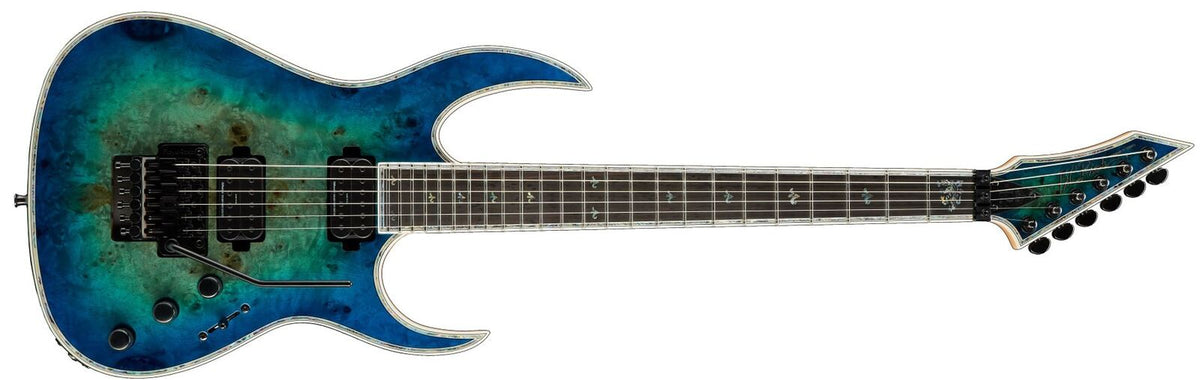 Shredzilla Prophecy Exotic Archtop with Floyd Rose by Quality One Development Store in Cyan Blue with deep cut