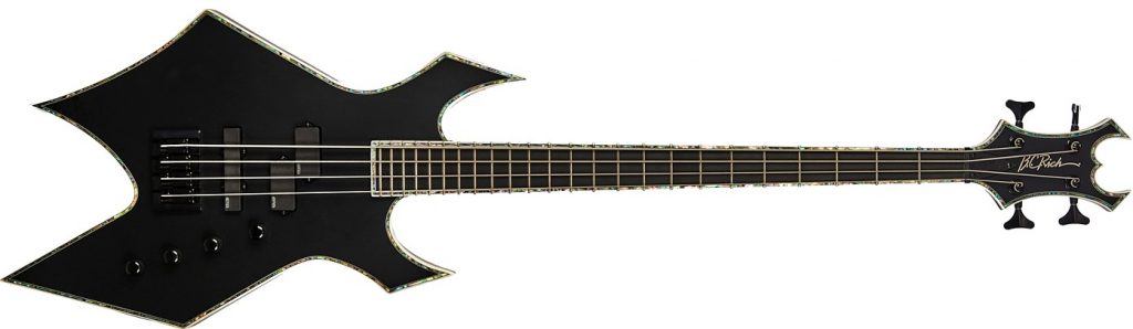 Chris Kael Signature Warlock by Quality One Development Store 4 string electric bass guitar Satin Black with P J EMG pickup configuration