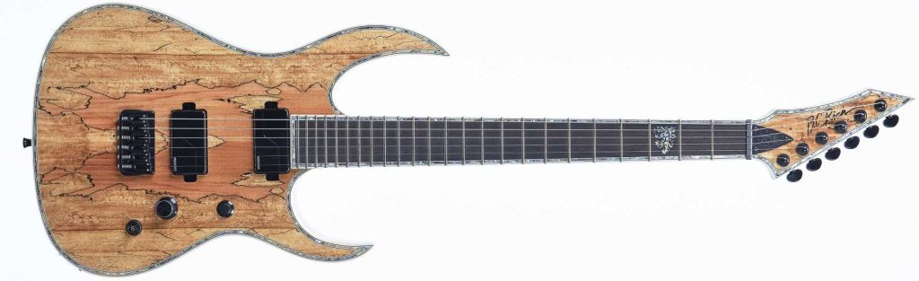 Shredzilla Extreme Exotic by Quality One Development Store neck-through electric guitar in Spalted Maple with USA made pickups