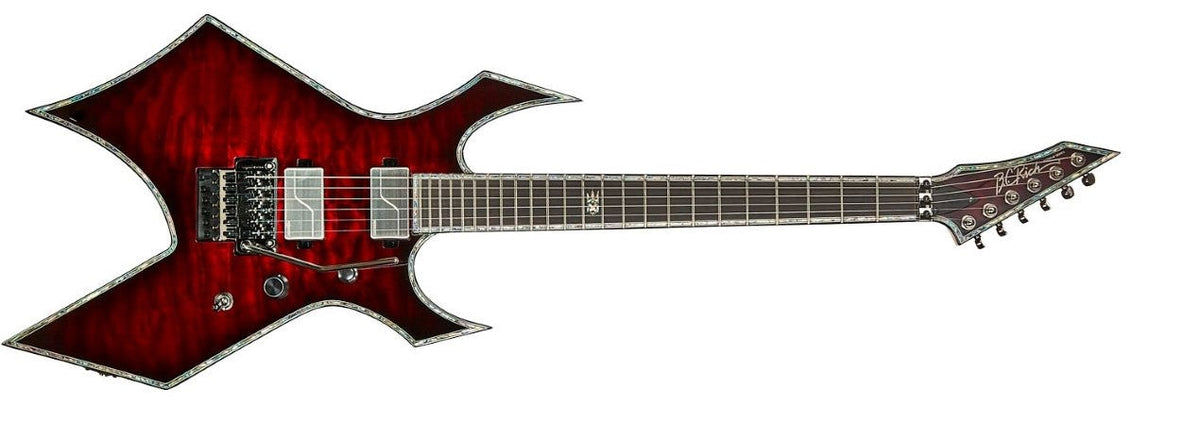 Warlock Extreme Exotic with Floyd Rose by Quality One Development Store neck-through electric guitar in Black Cherry with deep cut Shredzilla neck contour