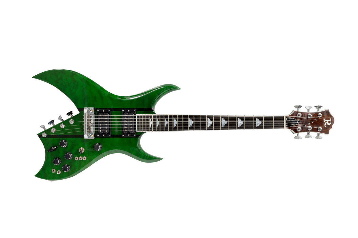 Rich B 10 Supreme Handcrafted USA Quality One Development Store 10-string electric guitar in Trans Green with Dimarzio humbuckers