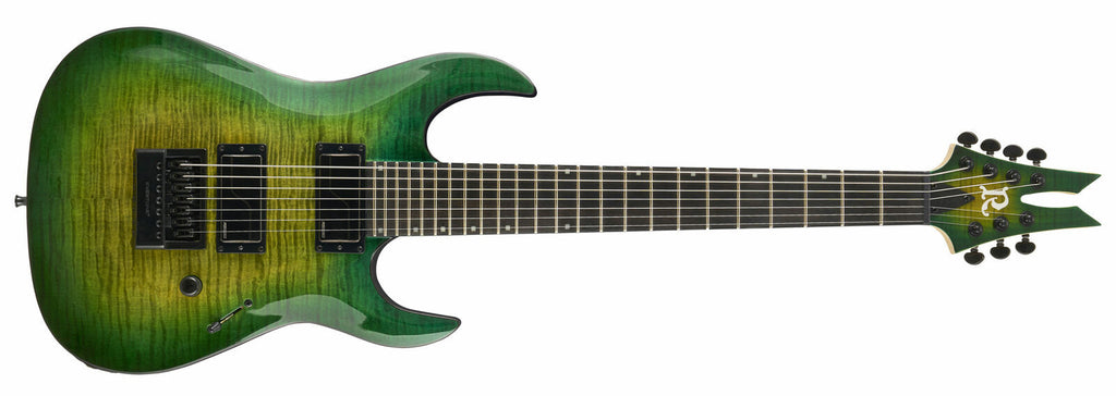 Andy James Signature Assassin 6 by Quality One Development Store 6-string guitar Trans Green with pitchfork headstock