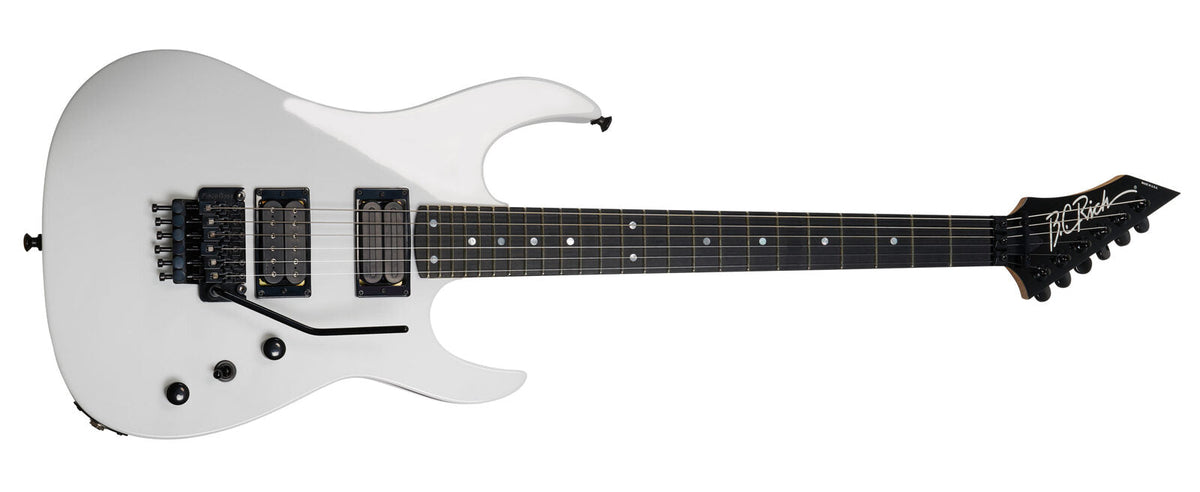 ST Legacy 24 USA by Quality One Development Store bolt-on electric guitar in white with Floyd Rose Original tremolo