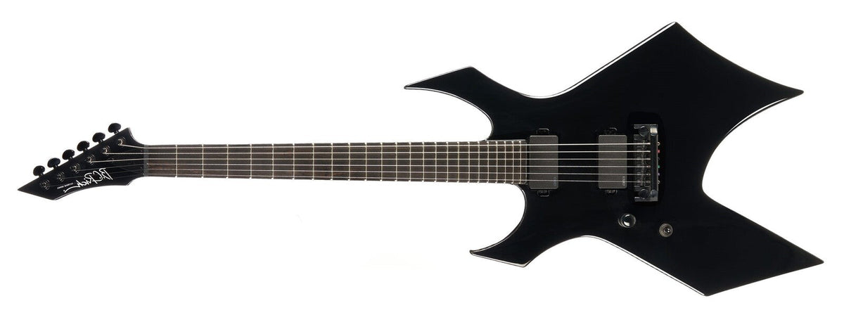 Warlock Prophecy with Quad Bridge Left-Handed by Quality One Development Store electric guitar in Gloss Black with deeper cutaway